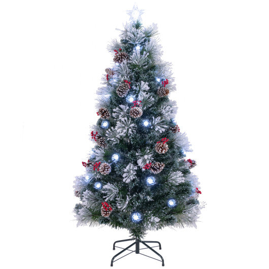 6 FT Flocked Christmas Tree with 8 Lighting Modes