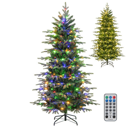 6 Feet Pre-Lit Artificial Christmas Tree with Warm White LED Lights