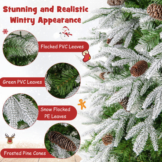 6/7.5/9 FT Pre-Lit Artificial Christmas Tree with 765/1135/1871 Tips and 280/470/690 Warm-White LED Lights-M