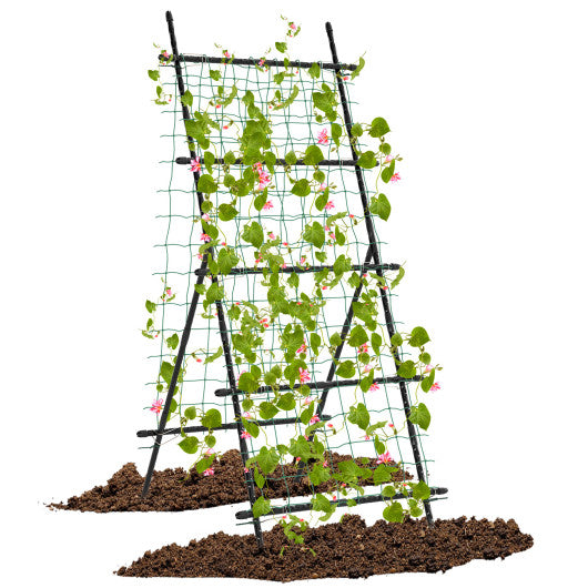 74 Inch Tall Garden Trellis for Flower Vine Vegetable Fruit Pea-Black