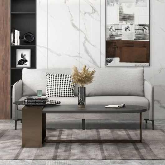 Modern 76 Inch Loveseat Sofa Couch for Apartment Dorm with Metal Legs-Gray