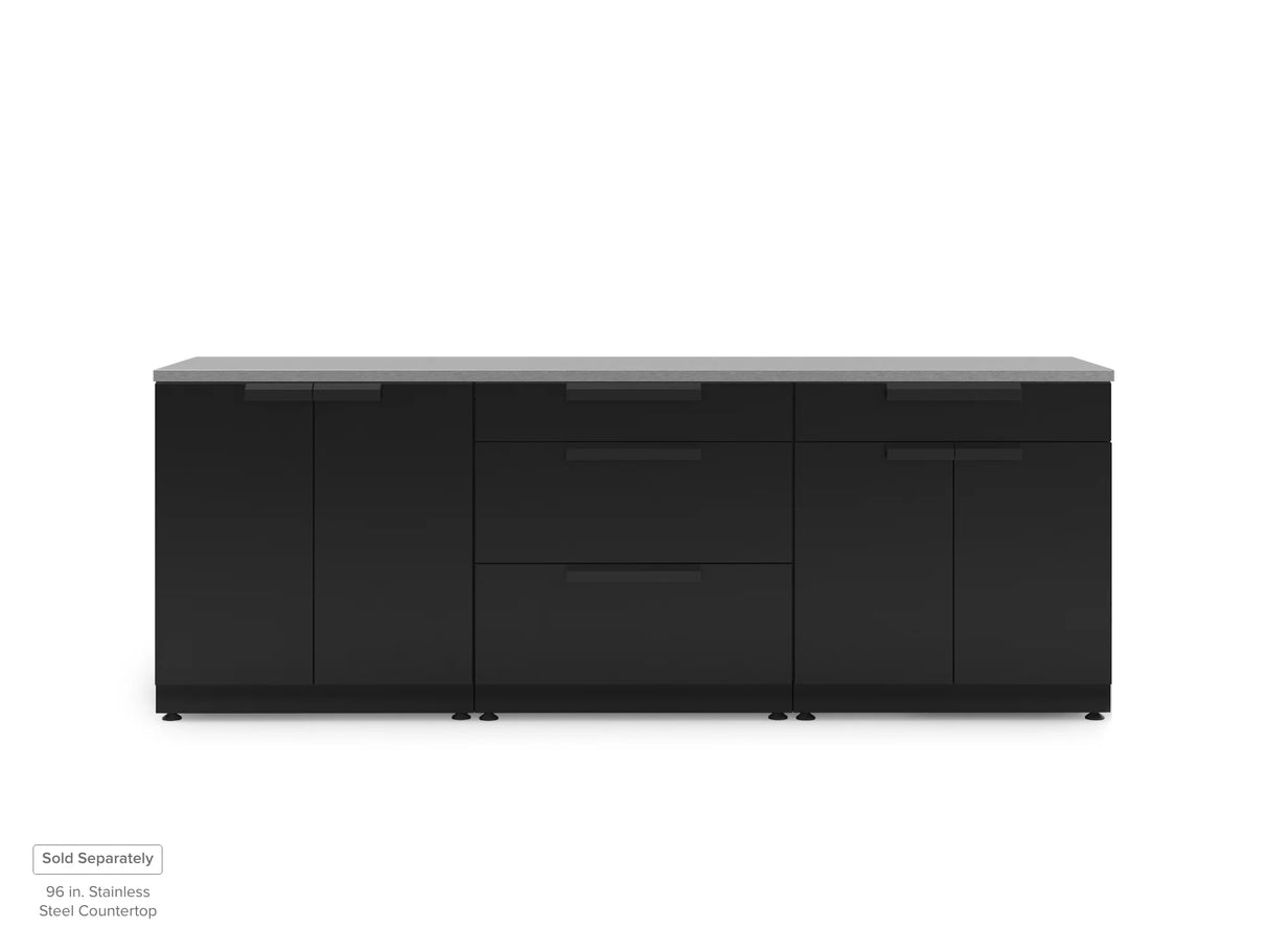 Outdoor Kitchen Stainless Steel 3 Piece Cabinet Set with 2-Door, 3-Drawer and Bar Cabinet