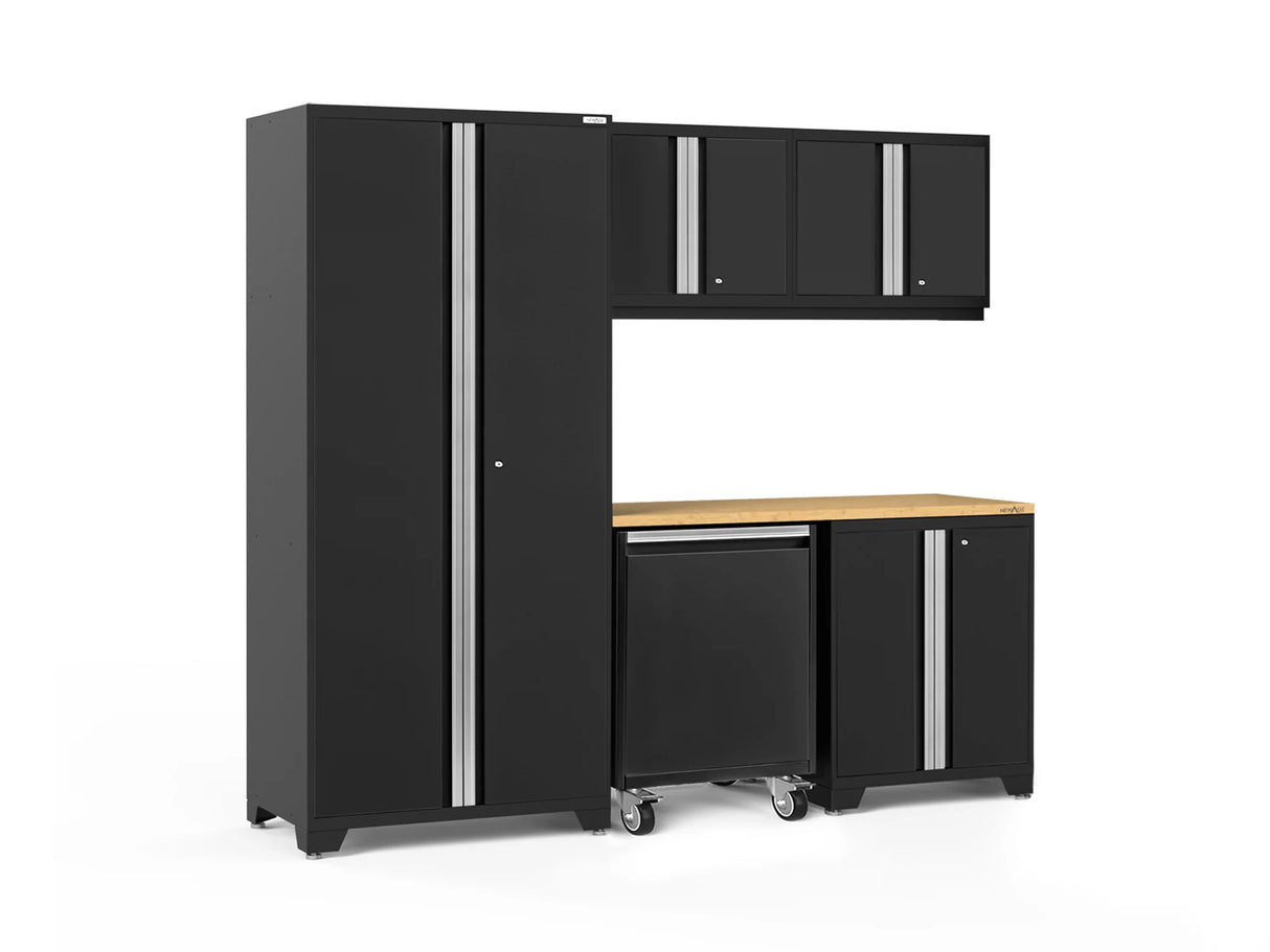 Pro Series 6 Piece Cabinet Set with Base, Wall Cabinet, Locker and Utility Cart