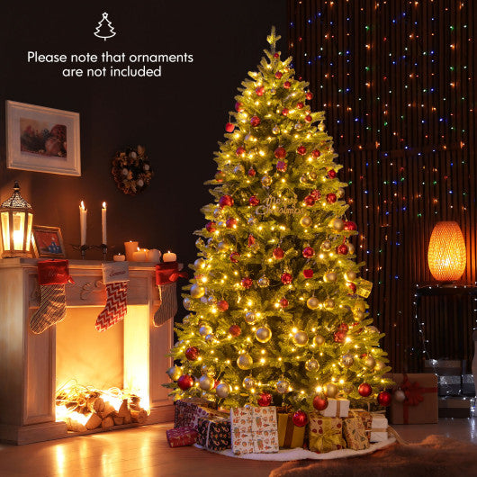 7 Feet Artificial Xmas Tree Hinged with 11 Lighting Modes and Remote Control-7 ft