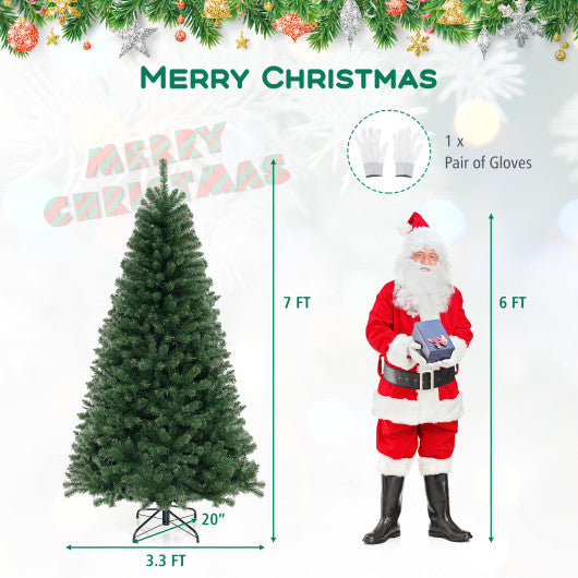 6/7/8 FT Artificial Christmas Tree with 568/830/1182 Branch Tips and 200/250/400 Warm White LED Lights-L