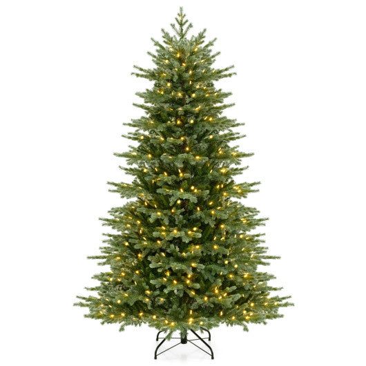 5/6/7 Feet Artificial Christmas Tree with 1426/2116/3156 Lush PVC and 200/300/400 Warm White LED Lights-L