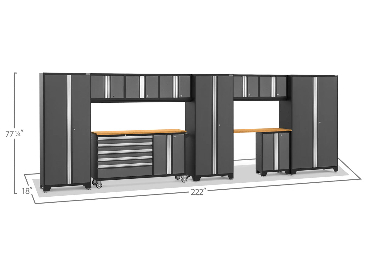 Bold Series 11 Piece Cabinet Set with Project Center, Base, Wall Cabinets and Lockers