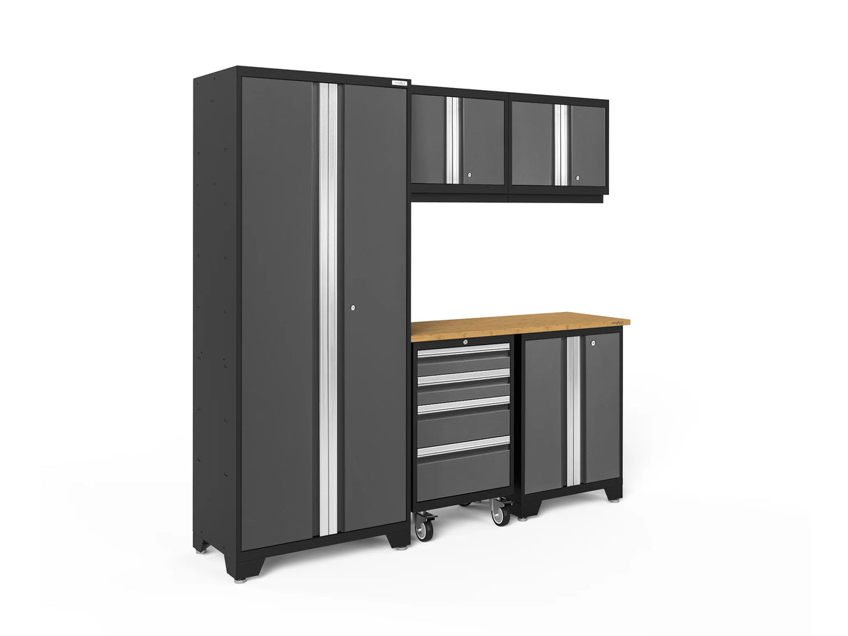 Bold Series 6 Piece Cabinet Set with Tool, Base, Wall Cabinets and 30 In. Locker