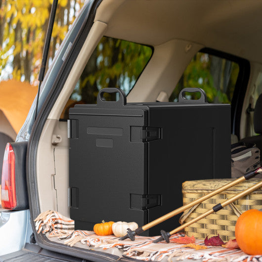 81 Quart Capacity End-loading Insulated Food Pan Carrier-Black