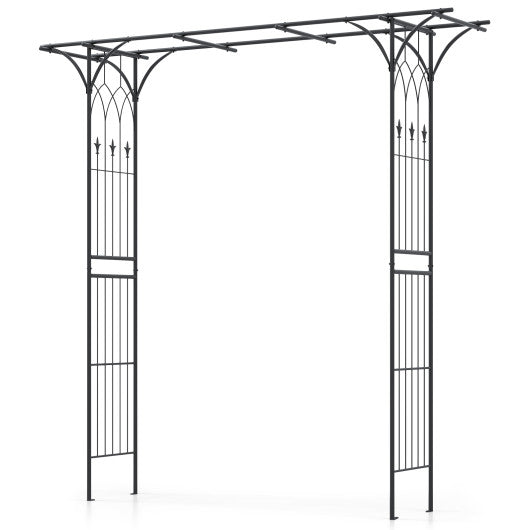 81 Inch Garden Arbor Metal Archway for Climbing Plants-Black
