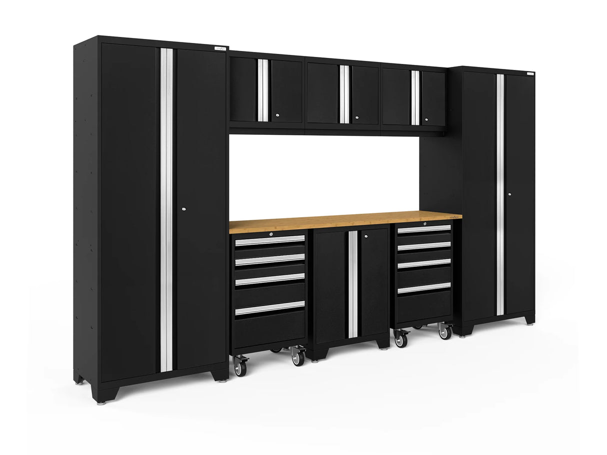 Bold Series 9 Piece Cabinet Set with 2 Tool, Base, Wall Cabinets and 30 In. Lockers