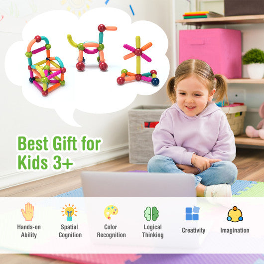 88 Pieces Magnetic Balls and Rods Set Building Blocks Set For Kids over 3 Years