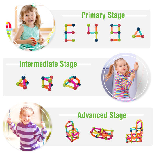 88 Pieces Magnetic Balls and Rods Set Building Blocks Set For Kids over 3 Years