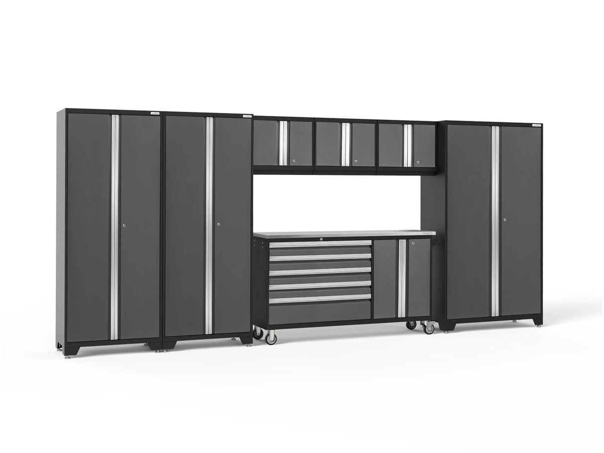 Bold Series 7 Piece Cabinet Set with Project Center, Wall Cabinets and Lockers