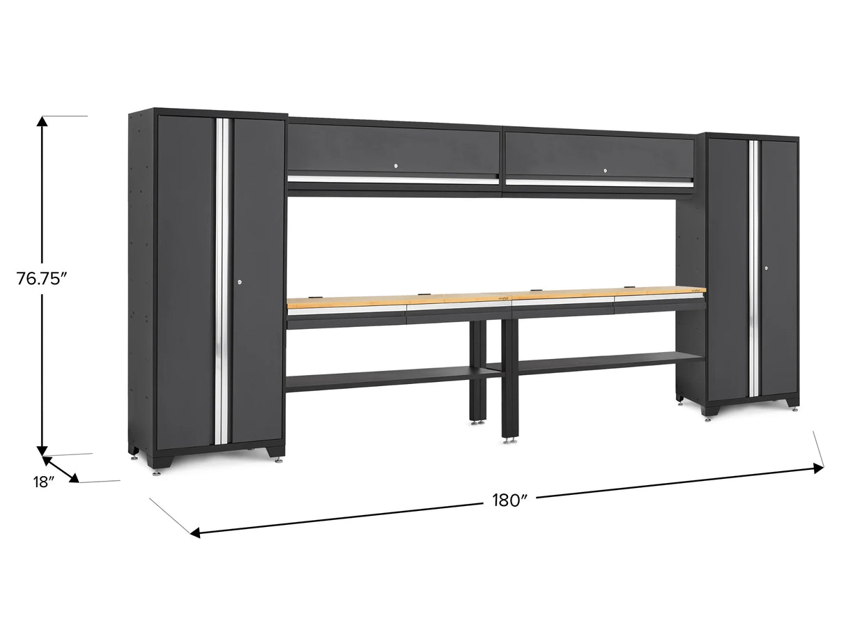Bold Series 8 Piece Set with 30 in Locker, Wall Cabinet and Worktop
