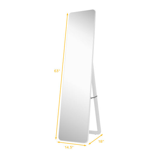Full Length Frameless Wall Mountable Floor Mirror-White