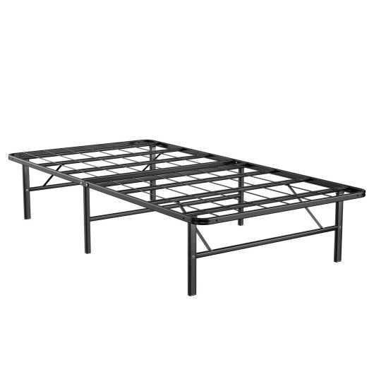 Twin/Full/Queen Size Foldable Metal Platform Bed with Tool-Free Assembly-Twin size