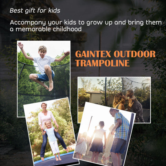 8 Feet Recreational Trampoline with Basketball Hoop and Net Ladder