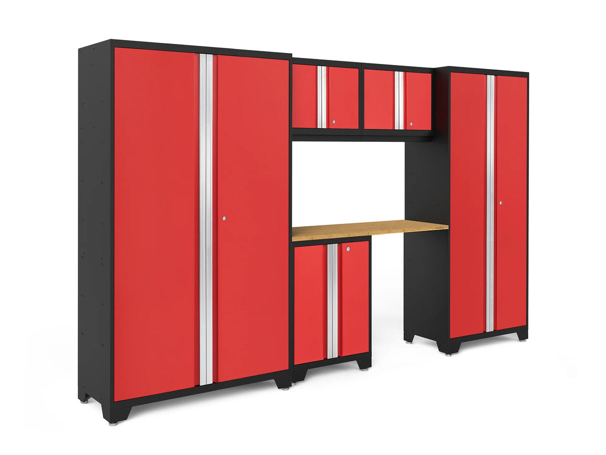 Bold Series 6 Piece Cabinet Set with Base, Wall Cabinets, 30 In. Locker and 48 In. RTA Locker