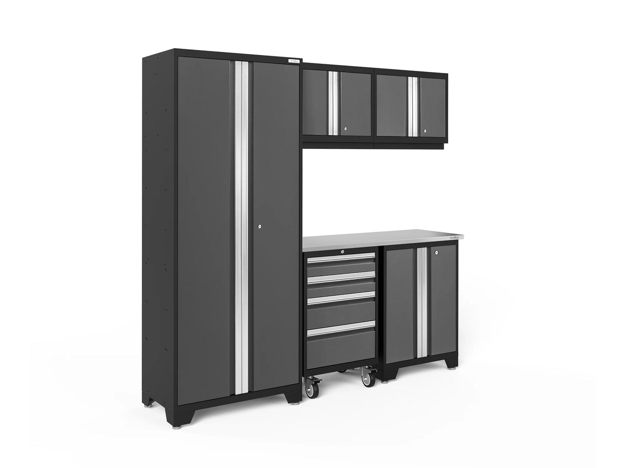 Bold Series 6 Piece Cabinet Set with Tool, Base, Wall Cabinets and 30 In. Locker