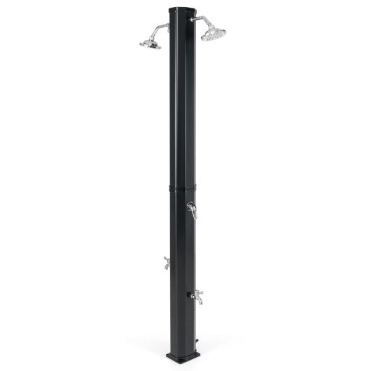 9.3 Gallon Solar Heated Outdoor Shower with Dual Shower Heads-Black