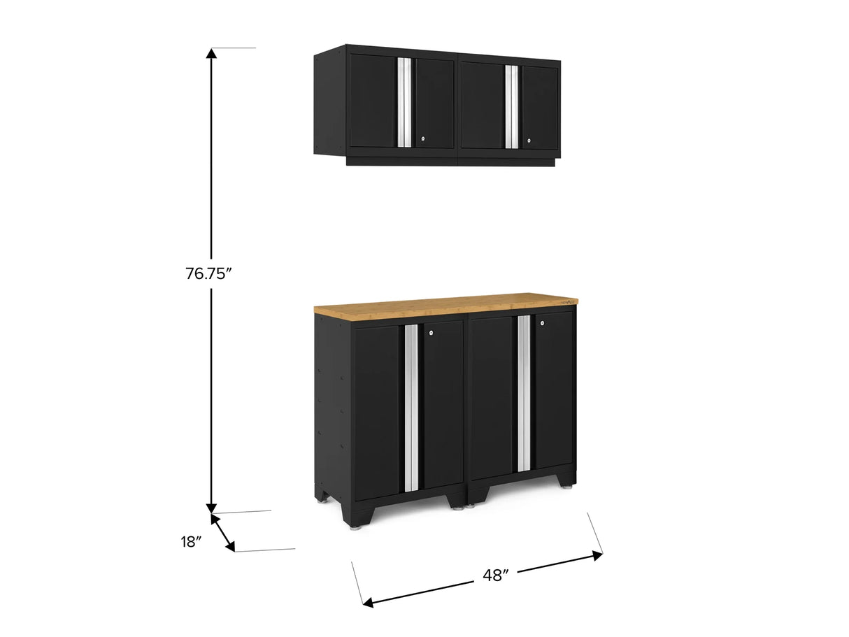 Bold Series 5 Piece Cabinet Set with Wall, Base Cabinet, and Worktop