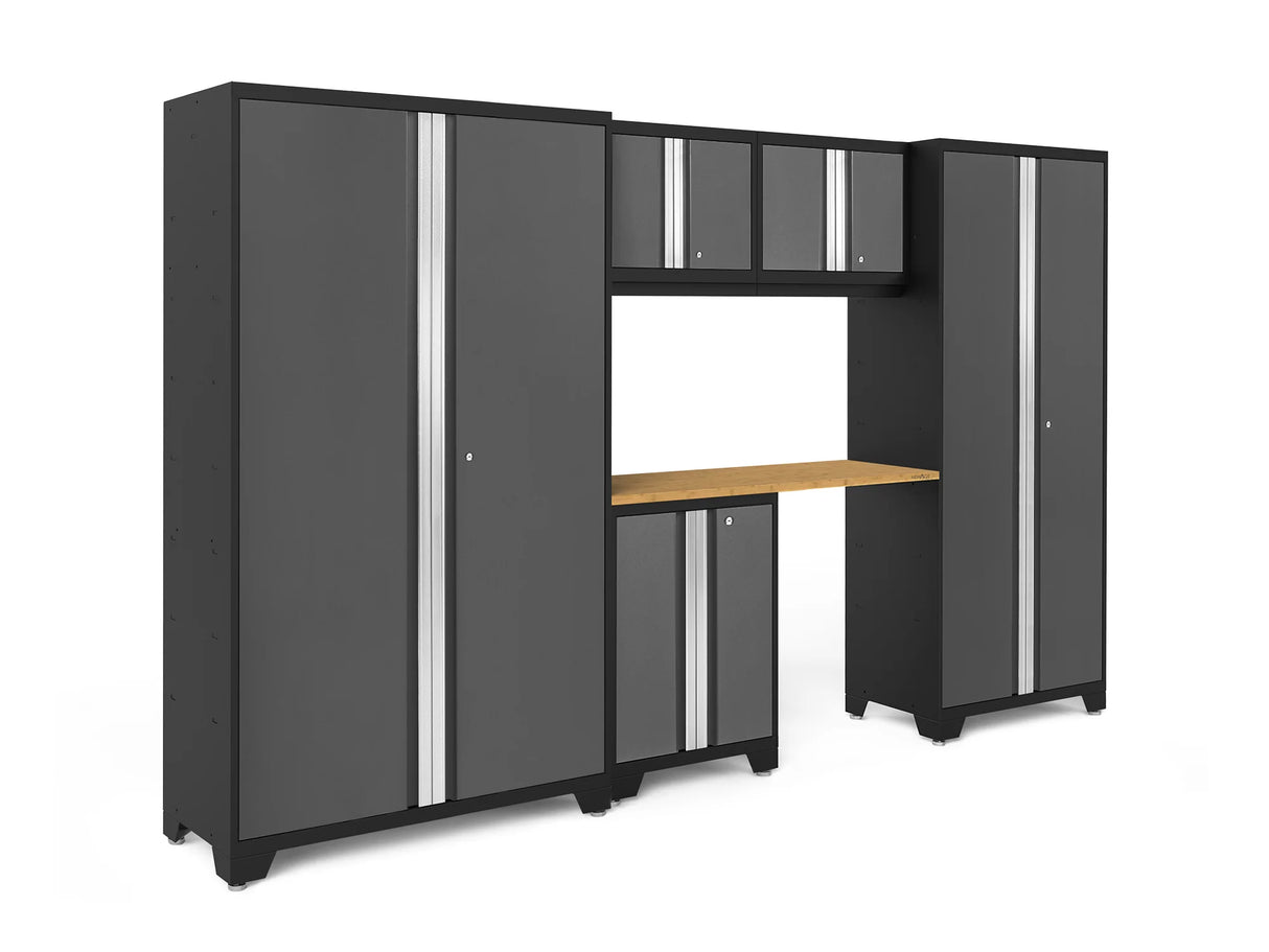 Bold Series 6 Piece Cabinet Set with Base, Wall Cabinets, 30 In. Locker and 48 In. RTA Locker