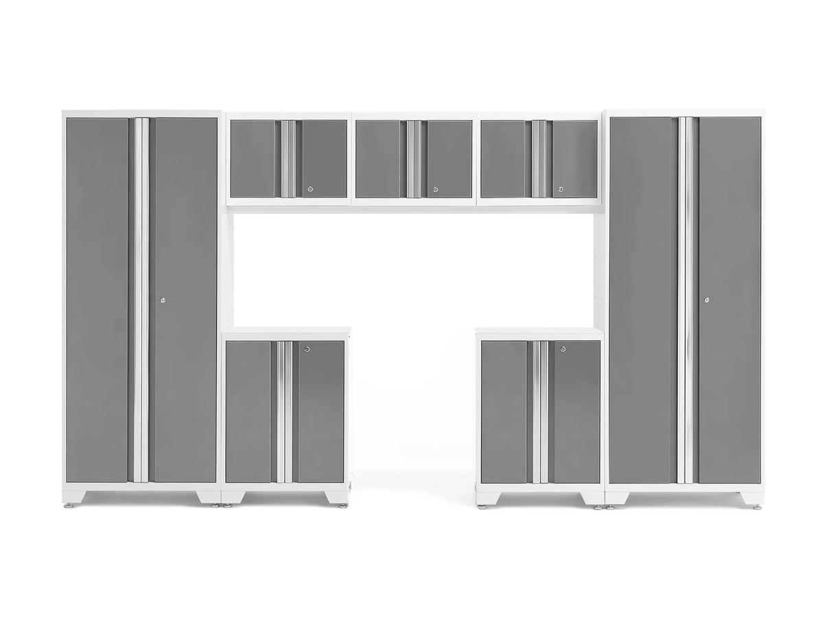 Bold Series 7 Piece Cabinet Set with Base, Wall Cabinets and 30 In. Lockers