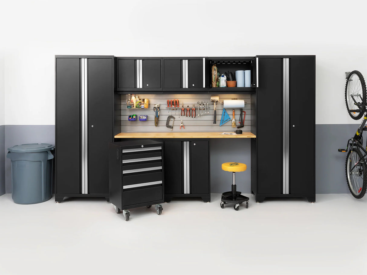 Bold Series 9 Piece Cabinet Set with 2 Tool, Base, Wall Cabinets and 30 In. Lockers
