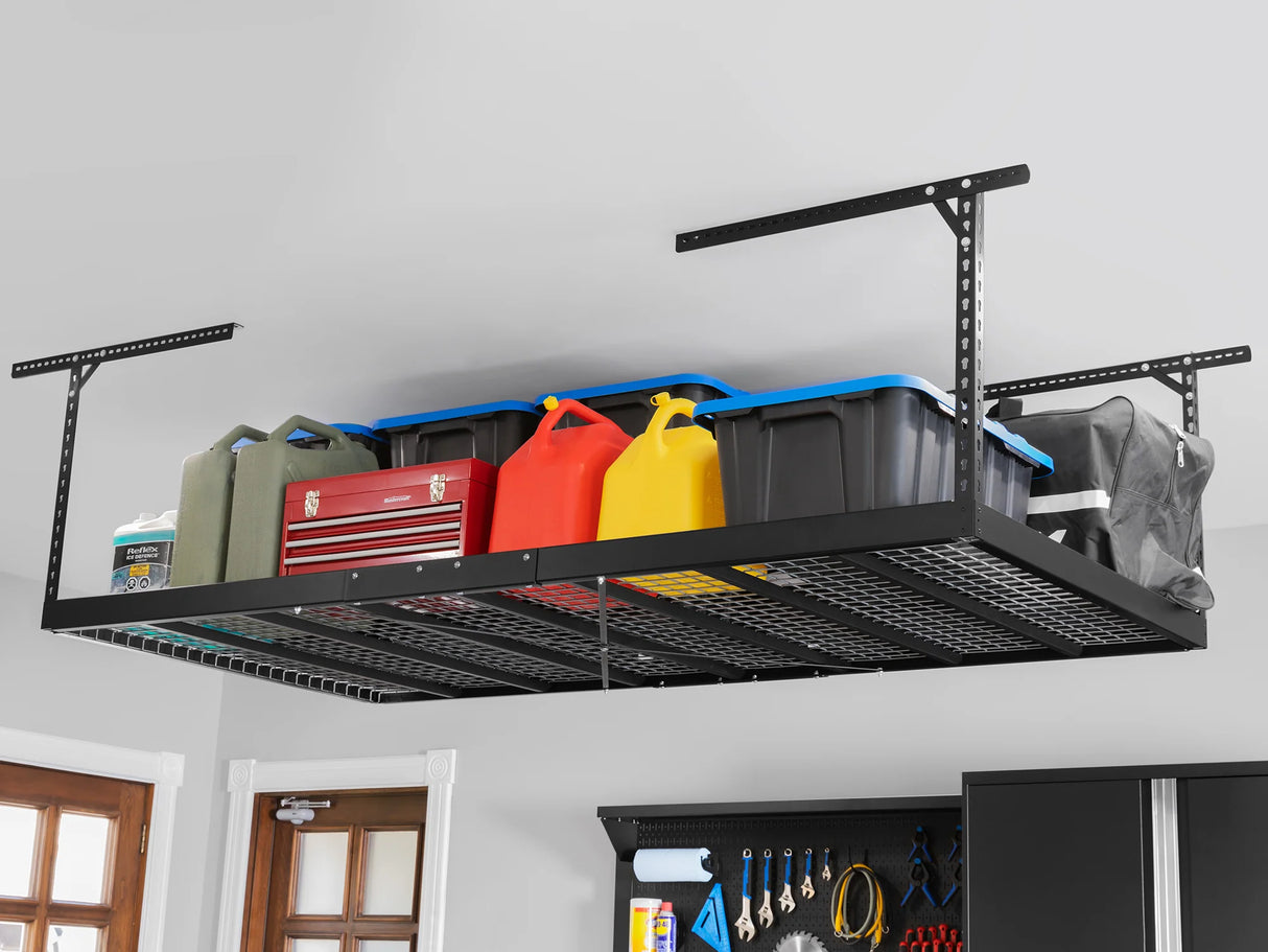 Versarac Pro 4 Ft. X 8 Ft. Height-Adjustable Overhead Rack in Black