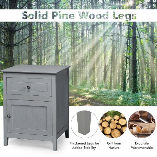 2-Tier Accent Table with Spacious Tabletop-Gray