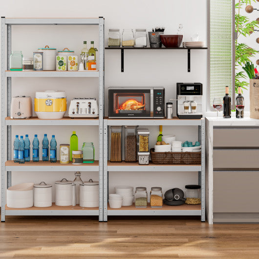 35.5 x 71 Inch Adjustable 5-Layer 2000 lbs Capacity Tool Shelf-Silver