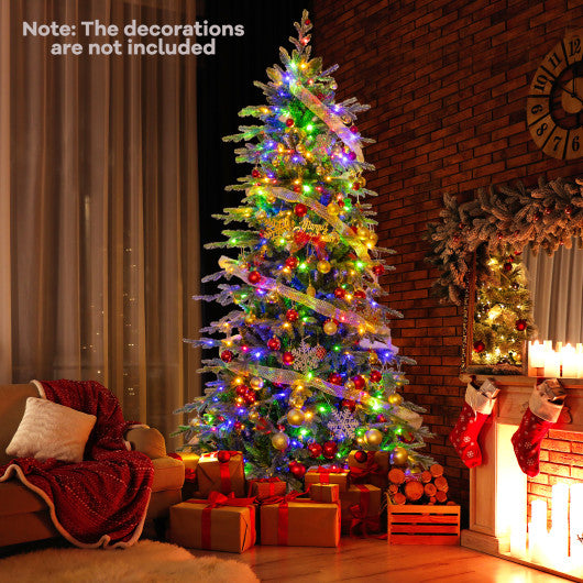 9 Feet Pre-Lit Artificial Christmas Tree with Warm White LED Lights
