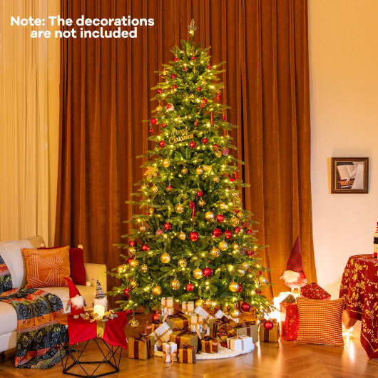 9 Feet Pre-Lit Artificial Christmas Tree with Warm White LED Lights