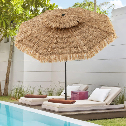 9 Feet Thatched Tiki Umbrella with 8 Ribs