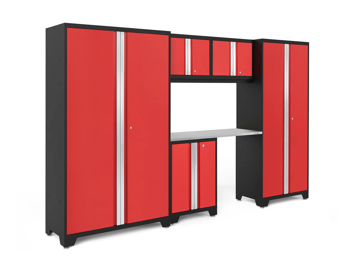 Bold Series 6 Piece Cabinet Set with Base, Wall Cabinets, 30 In. Locker and 48 In. RTA Locker