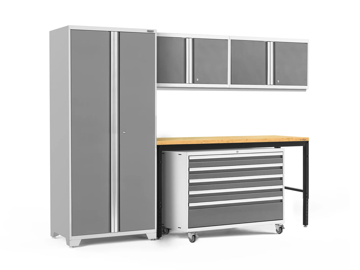 Pro Series 5 Piece Cabinet Set with Wall, Tool Cabinet, Locker and 84 In. Workbench