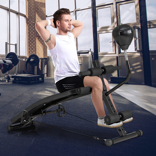 Adjustable Decline Sit Up Bench for Exercise for Home Gym with Speed Ball and 2 Resistance Bands