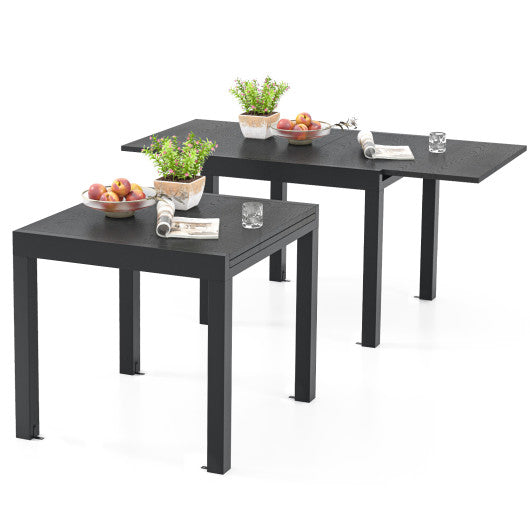 31.5 inches-63 inches Adjustable Patio Expandable Dining Table for 4-6 Person-Gray