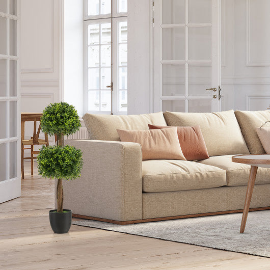 40 Inch Artificial Boxwood Topiary Ball Tree for Front Porch Patio Home-Green