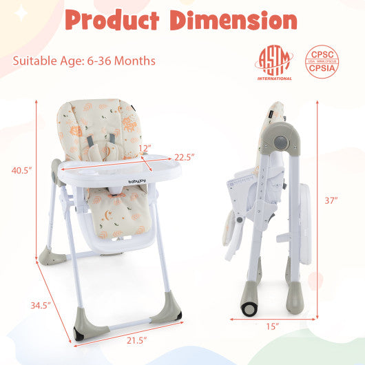 3-In-1 Convertible Baby High Chair for Toddlers-Beige