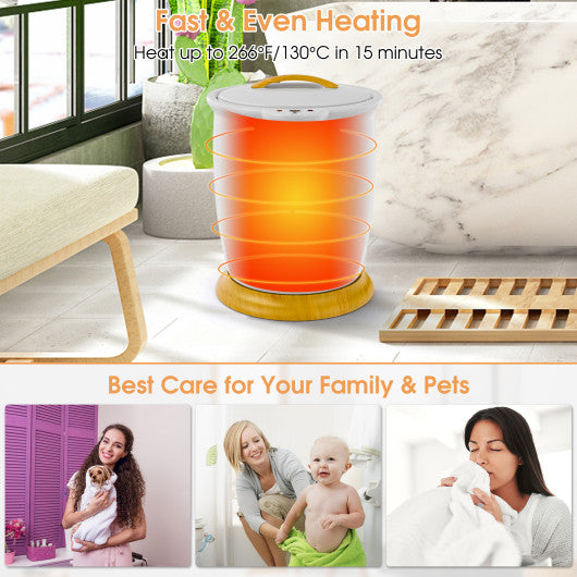 Towel Warmer Bucket with Fragrance Holder and Auto Shut-Gray