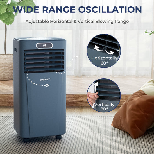 10000 BTU 4-in-1 Portable Air Conditioner with Dehumidifier and Fan Mode-Dark Blue