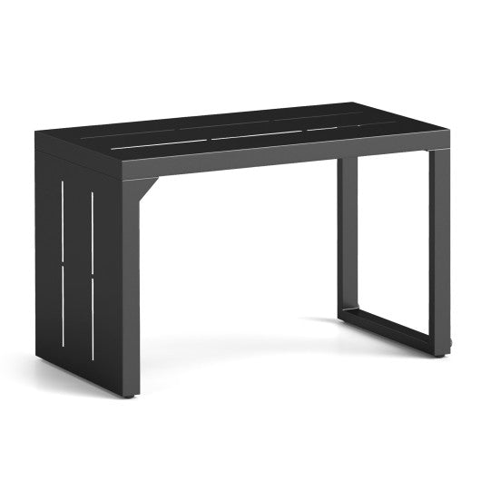 C-Shaped End Table Convertible Coffee Table with Adjustable Foot Pads-Black