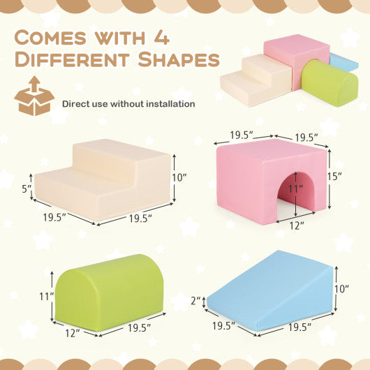 Climb and Crawl Foam Block Play Set for Infant Baby-Multicolor