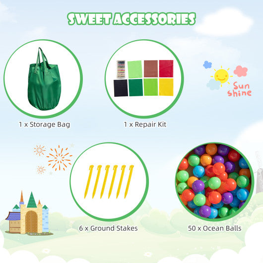 6-in-1 Inflatable Bounce House with Double Slides without Blower