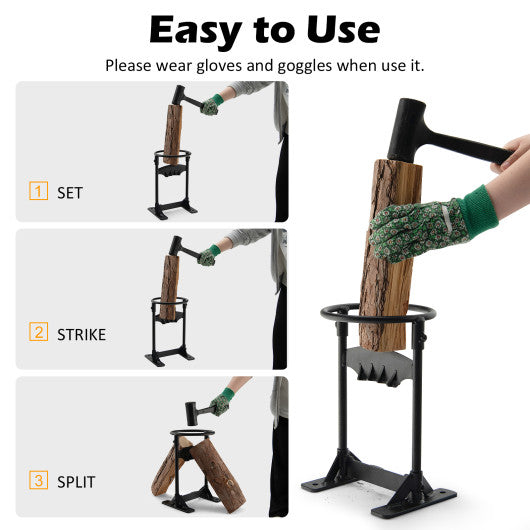 Firewood Kindling Splitter with Sharply Blade for Fireplace BBQ