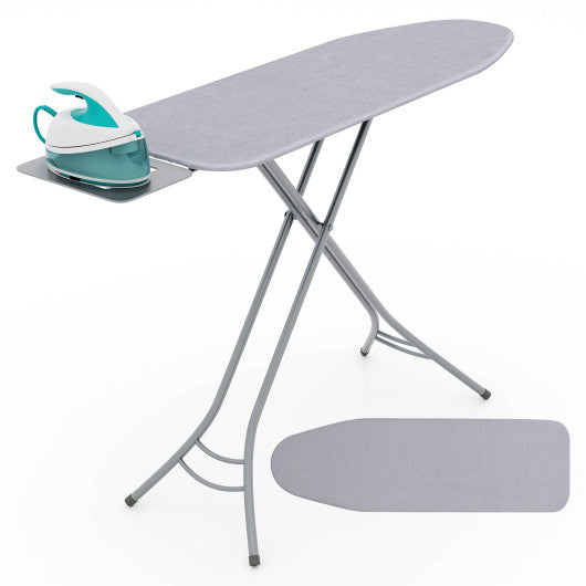 Foldable Ironing Board with Iron Rest and Adjustable Height-Gray