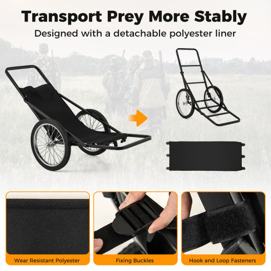 550 LBS Folding Deer Game Cart with Polyester Liner for Hunting
