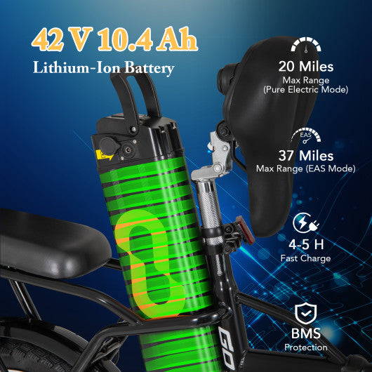 Folding Electric Bicycle with 500W Brushless Motor and Dual Disk Brakes